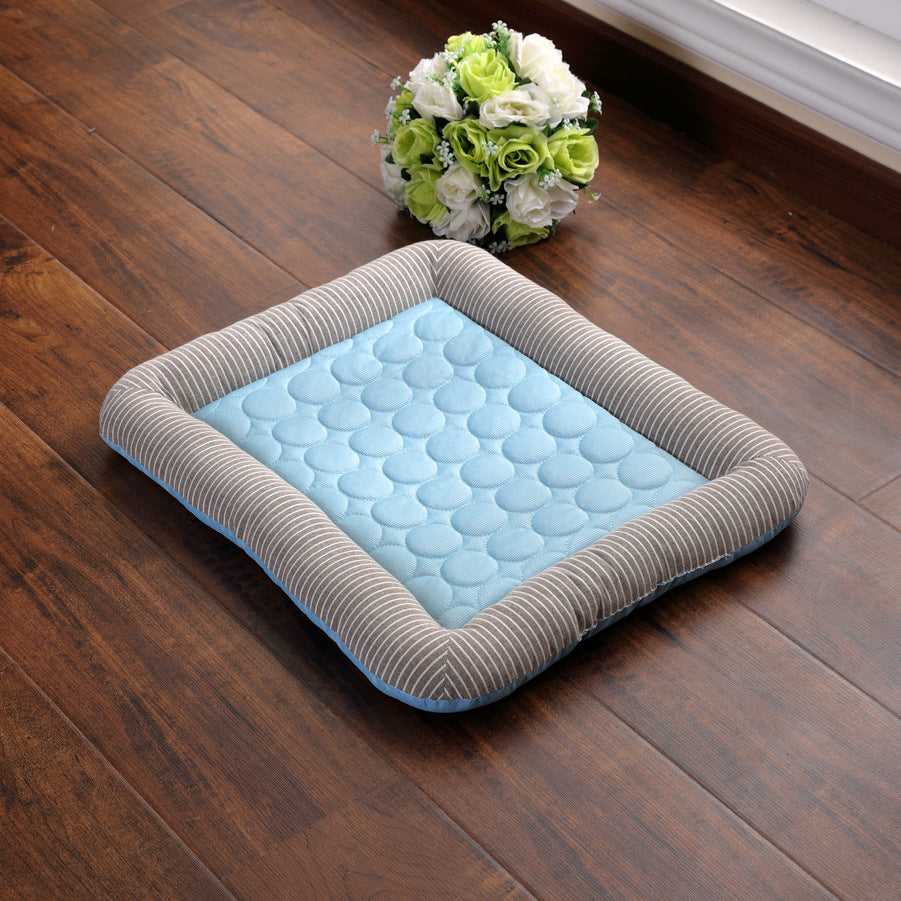 Pet Cooling Pad Bed For Dogs Cats Puppy Kitten Cool Mat Pet Blanket Ice Silk Material Soft For Summer Sleeping Blue Breathable