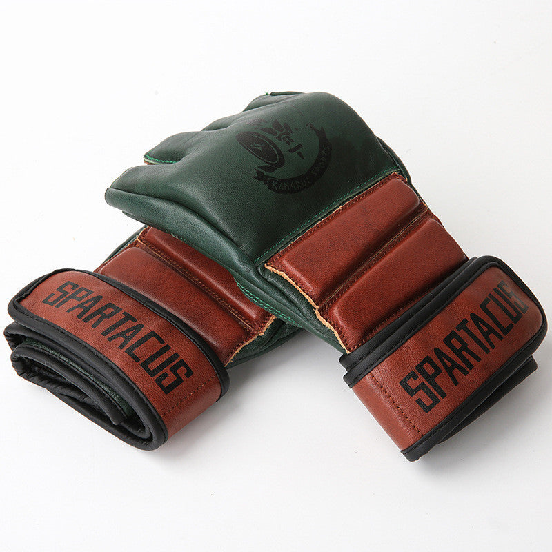 Combat Training Cowhide Hand Printed Retro Boxing Sets