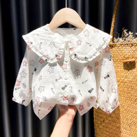 Thumbnail for Girls Shirts Autumn Baby Print Long-sleeved Blouse Doll Shirts Spring and Autumn Clothes Baby Girls Blouse Girl Tops