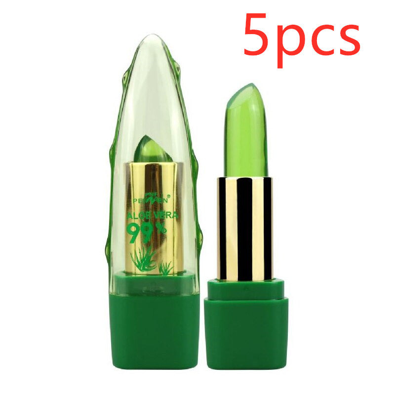 Aloe Vera Gel Color Changing Lipstick Gloss Moisturizer Anti-drying Desalination Fine-grain Lip Blam Care