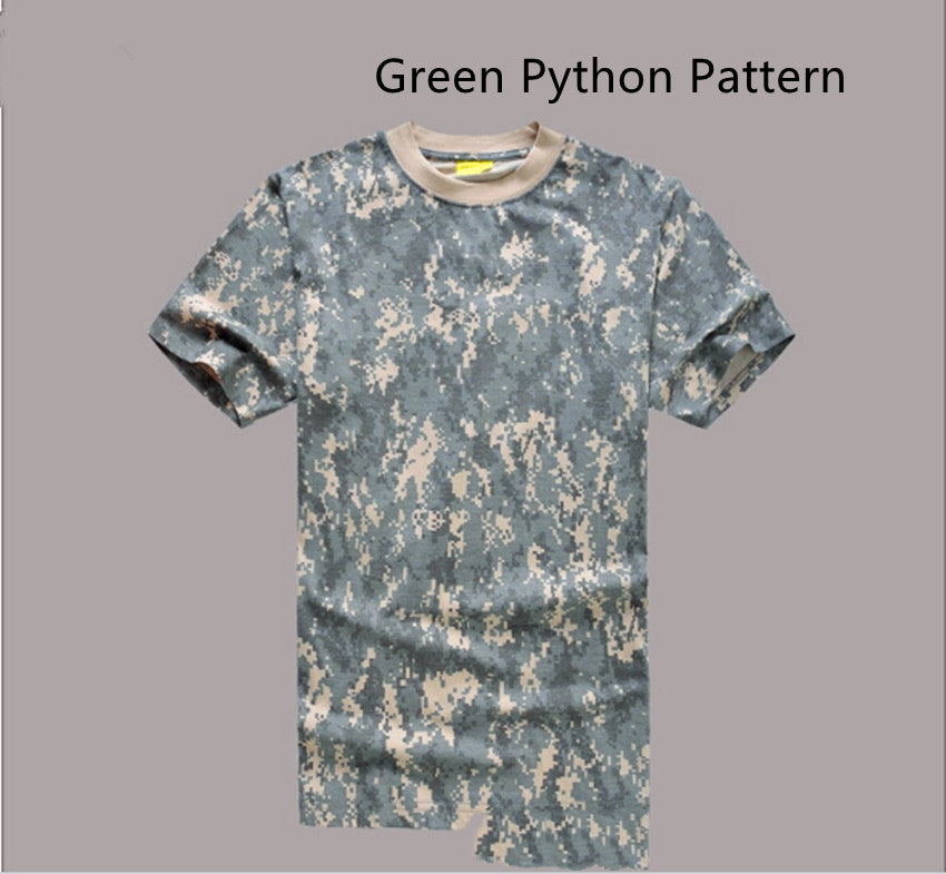 Mesh Round Neck Foreign Military Camouflage T-shirt Military Fan Camouflage Short Sleeves