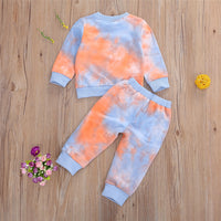 Thumbnail for Tie-Dye Children Wear Set Toddler Long Sleeve O-neck Tops