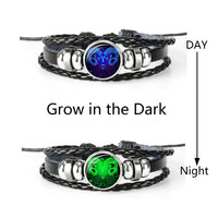 Thumbnail for 12 Constellations Luminous Bracelet Fashion Nightlight Punk Style Starry Sky Bracelet For Men Women Children