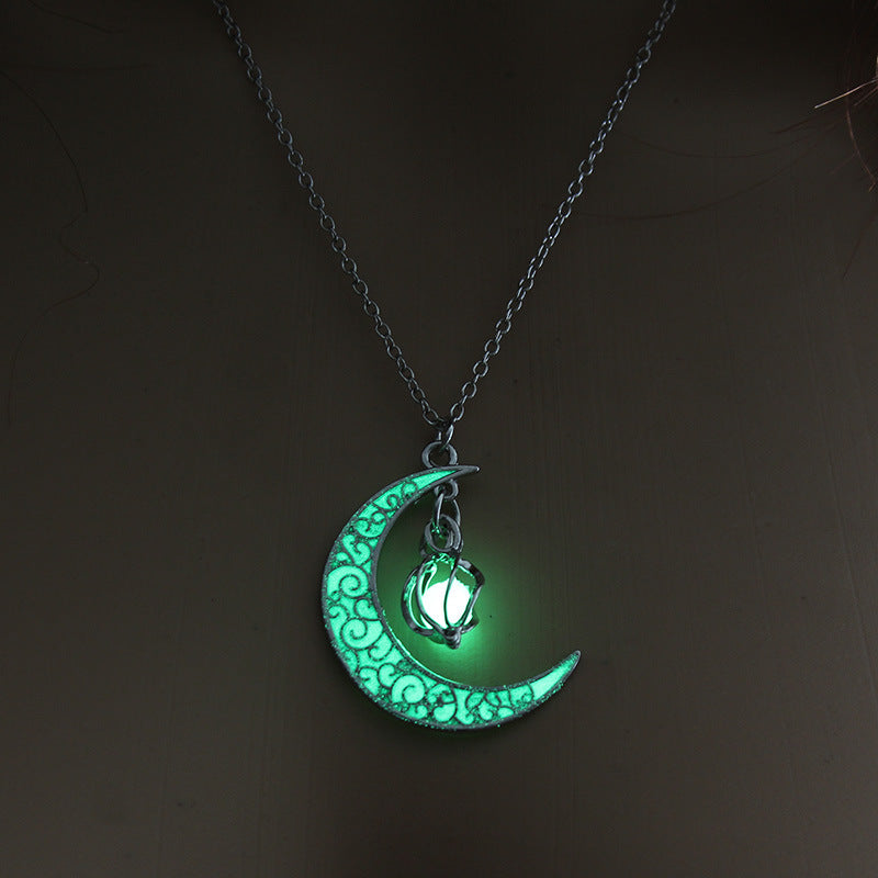 Glow In the Dark Moon Necklace