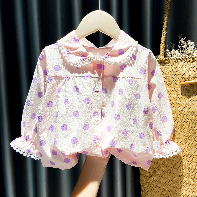 Girls Shirts Autumn Baby Print Long-sleeved Blouse Doll Shirts Spring and Autumn Clothes Baby Girls Blouse Girl Tops