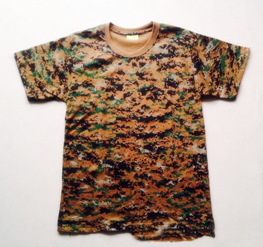 Mesh Round Neck Foreign Military Camouflage T-shirt Military Fan Camouflage Short Sleeves