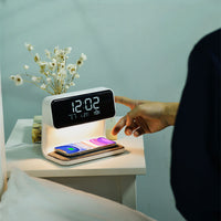 Thumbnail for Creative 3 In 1 Bedside Lamp Wireless Charging LCD Screen Alarm Clock Wireless Phone Charger